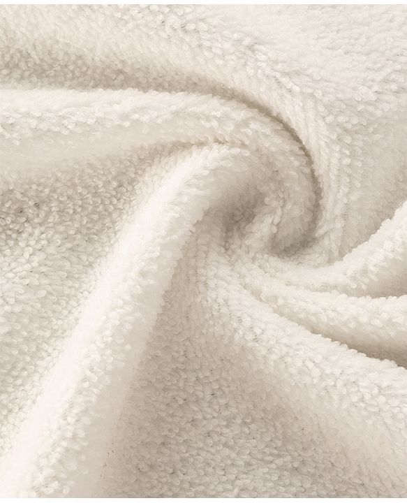 Babyhug Cotton Knit Microfiber Hooded Towel With Teddy Bear Embroidery L 75 x B 74.5 cm - White