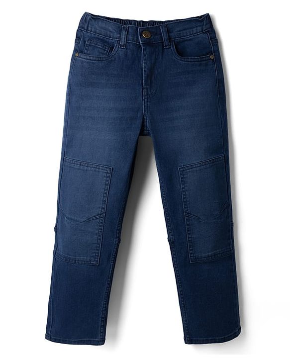 Pine Kids Denim Woven Full Length Jeans in Navy Blue