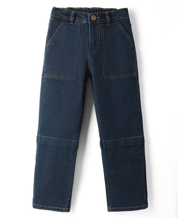 Pine Kids Denim Woven Full Length Solid Jeans - Navy Blue