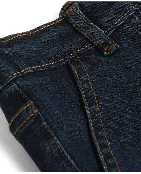 Pine Kids Denim Woven Full Length Solid Jeans - Navy Blue