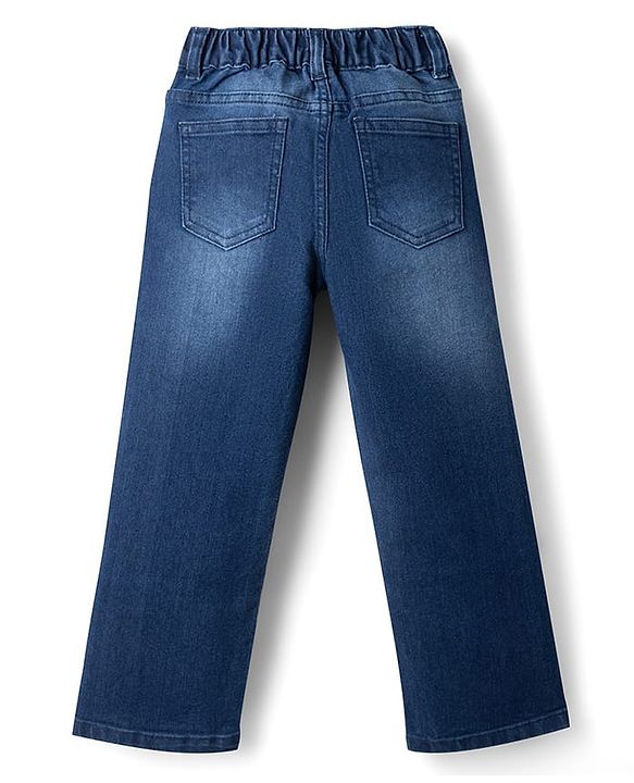 Pine Kids Denim Woven Full Length Washed Jeans - Blue