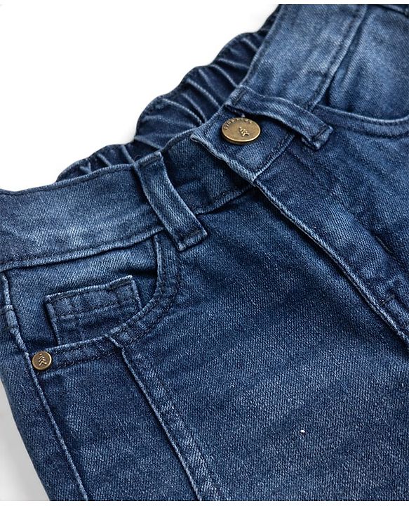 Pine Kids Denim Woven Full Length Washed Jeans - Blue
