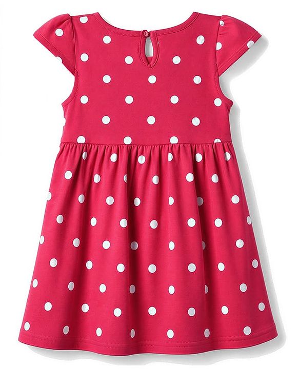 Babyhug Cotton Knit Half Sleeves Frocks with Bunny & Polka Dots Print Pack of 2 - Red & Lilac