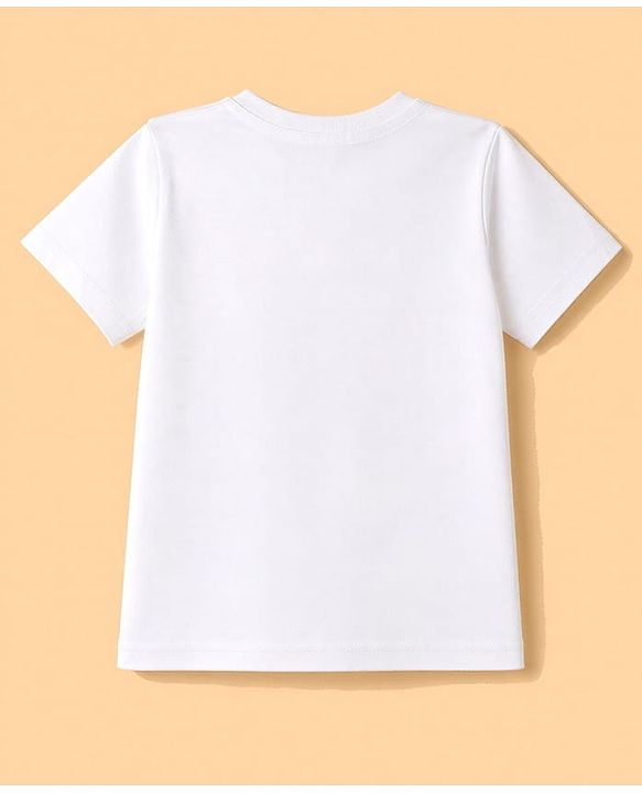 Babyhug 100% Cotton Knit Half Sleeves Dino & Car Printed T-Shirt & Shorts Night Suit - White