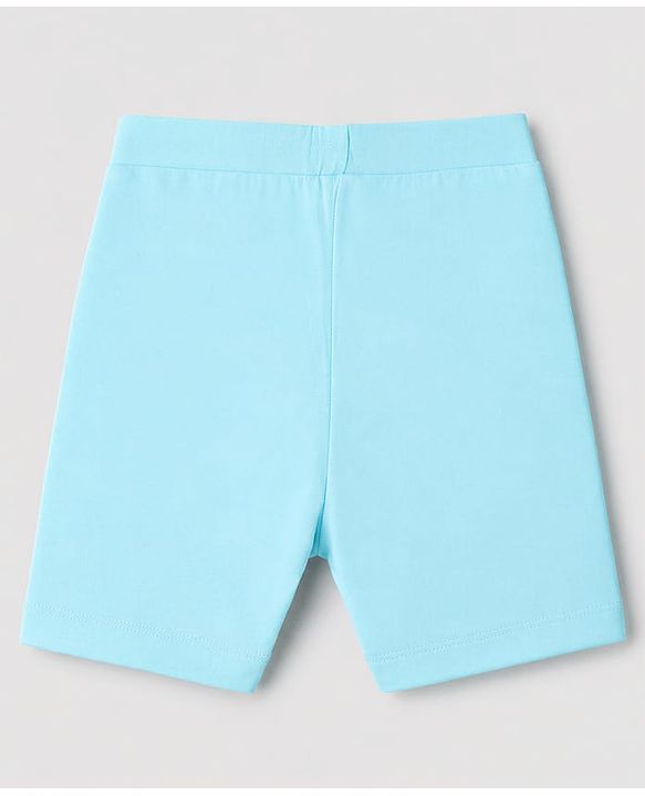 Pine Kids Cotton Lycra Knit Above Knee Length Cycling Shorts Pack of 3 - Blue, Light Blue & Yellow