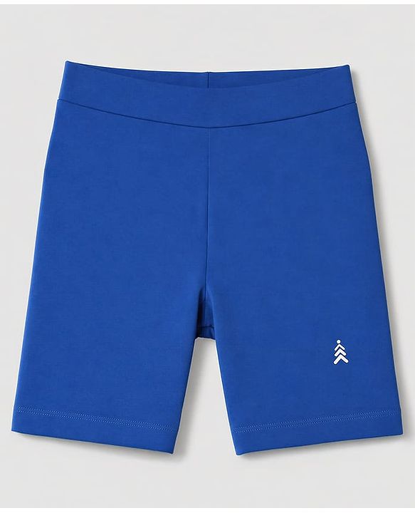 Pine Kids Cotton Lycra Knit Above Knee Length Cycling Shorts Pack of 3 - Blue, Light Blue & Yellow