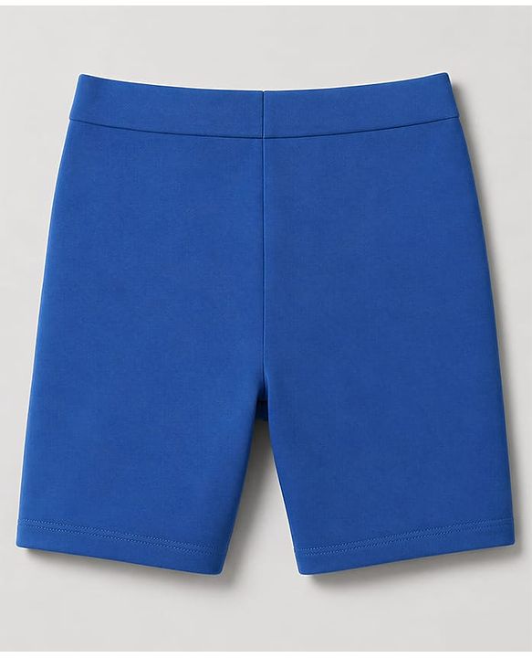 Pine Kids Cotton Lycra Knit Above Knee Length Cycling Shorts Pack of 3 - Blue, Light Blue & Yellow