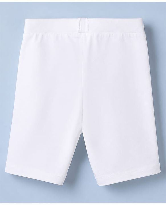 Pine Kids Cotton Lycra Knit Solid Cycling Shorts Pack of 3 - White