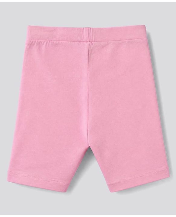 Pine Kids Cotton Blend Knit Solid Cycling Shorts with Chevron Embroidery Pack of 3 - Red White & Pink
