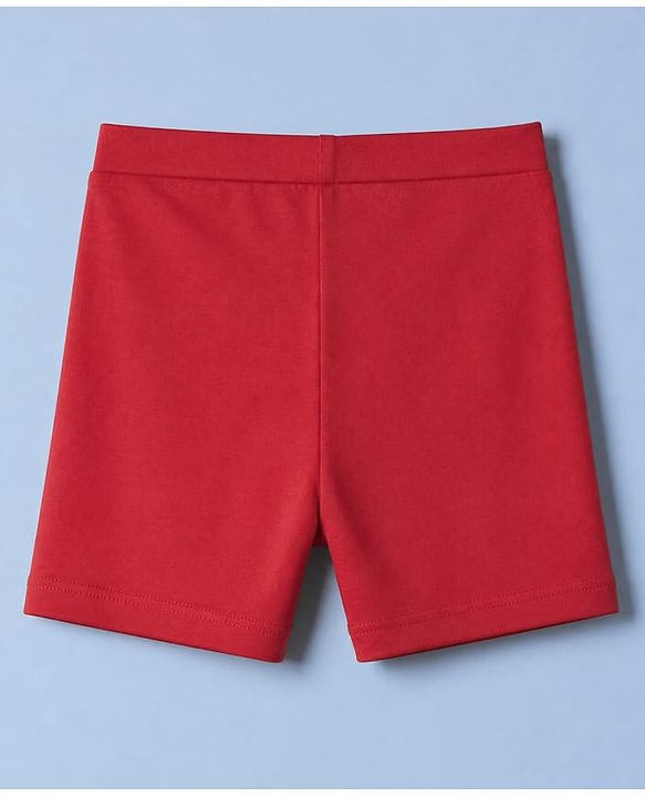 Pine Kids Cotton Lycra Knit Above Knee Length Cycling Shorts Assorted Pack of 3 - Red White & Black