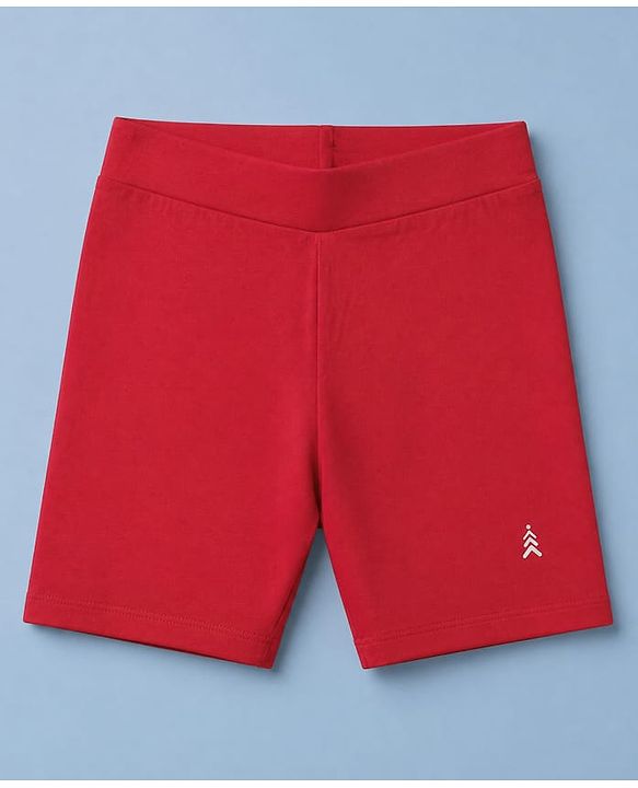 Pine Kids Cotton Lycra Knit Above Knee Length Cycling Shorts Assorted Pack of 3 - Red White & Black