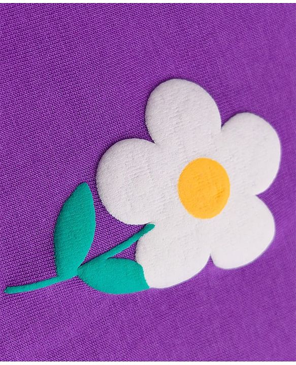 Babyhug 100% Cotton Knit Full Sleeves T-Shirts with Floral & Polka Dots Print Pack of 3 - White Pink & Purple