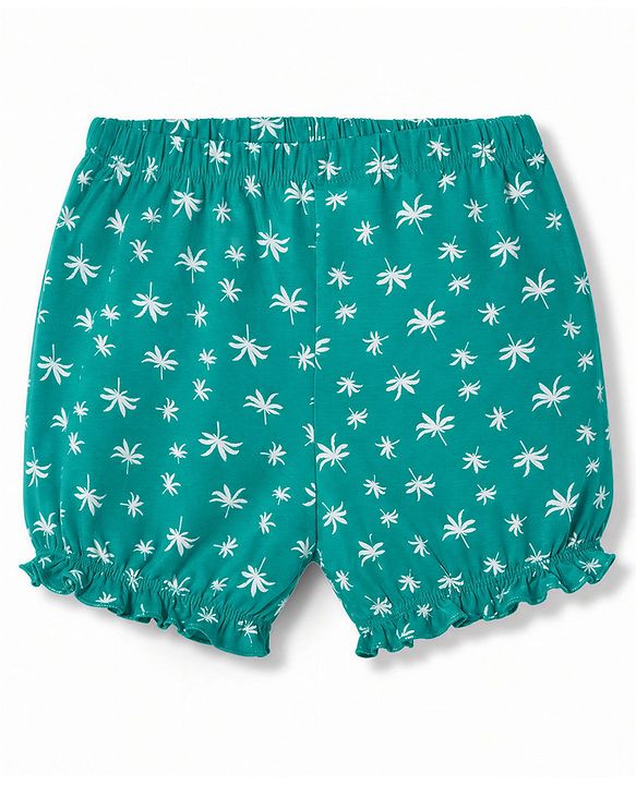Pine Kids Cotton Elastane Knit Floral Printed Bloomers Pack of 3 - Pink Green  & White