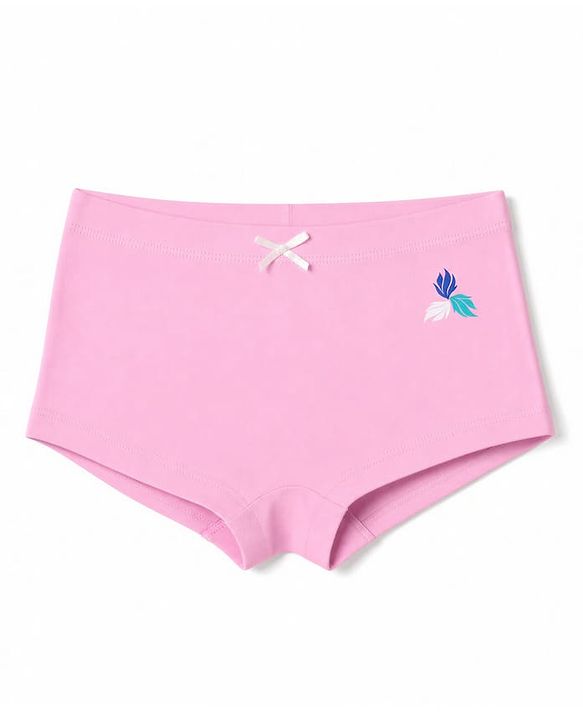 Pine Kids Cotton Elastane Knit Leaves Printed Bloomers Pack Of 3 - Pink Blue & White