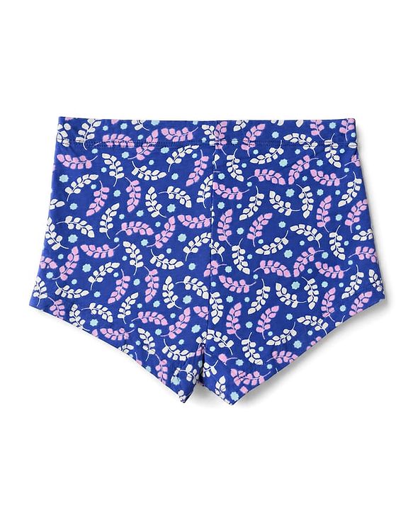 Pine Kids Cotton Elastane Knit Leaves Printed Bloomers Pack Of 3 - Pink Blue & White