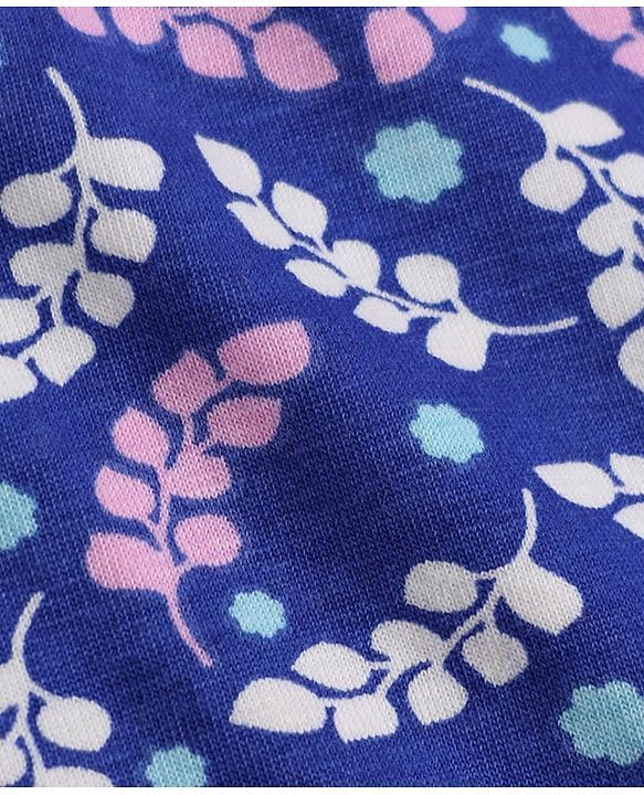 Pine Kids Cotton Elastane Knit Leaves Printed Bloomers Pack Of 3 - Pink Blue & White