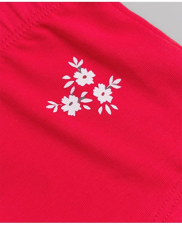 Pine Kids Cotton Elastane Knit Floral Printed Panties Pack of 3 - Red & Pink
