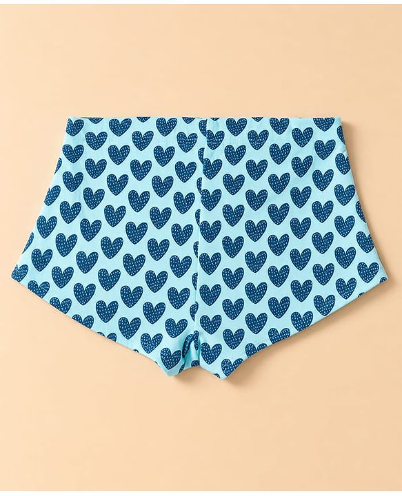 Pine Kids Cotton Elastane Knit Hearts Printed Panties Pack of 3 - Light Blue