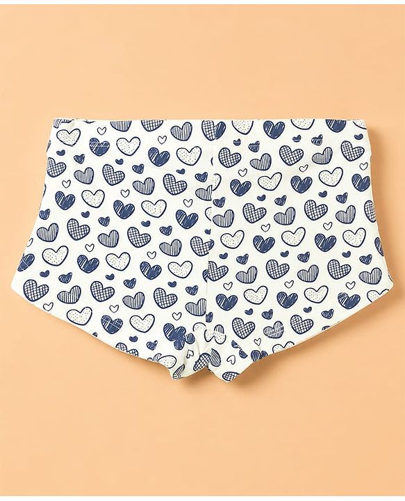 Pine Kids Cotton Elastane Knit Hearts Printed Panties Pack of 3 - Light Blue