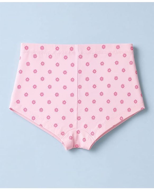 Pine Kids Cotton Elastane Knit Solid Bloomers With Floral Print Pack of 3 - Pink White
