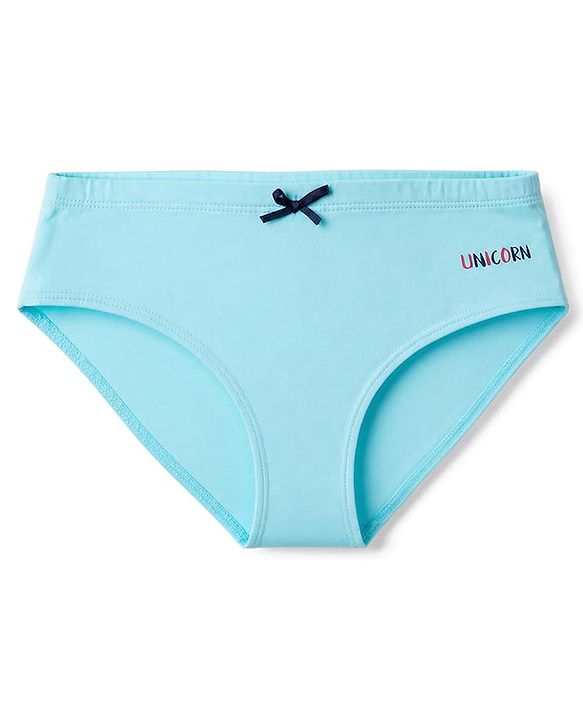 Pine Kids Cotton Elastane Knit Unicorn Printed Panties Pack Of 3 - Navy & Light Blue