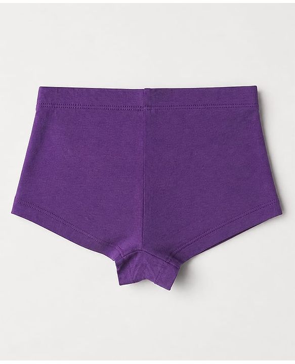 Pine Kids Cotton Elastane Knit Panties With Bow Detailing Pack of 3 - Purple & Peach