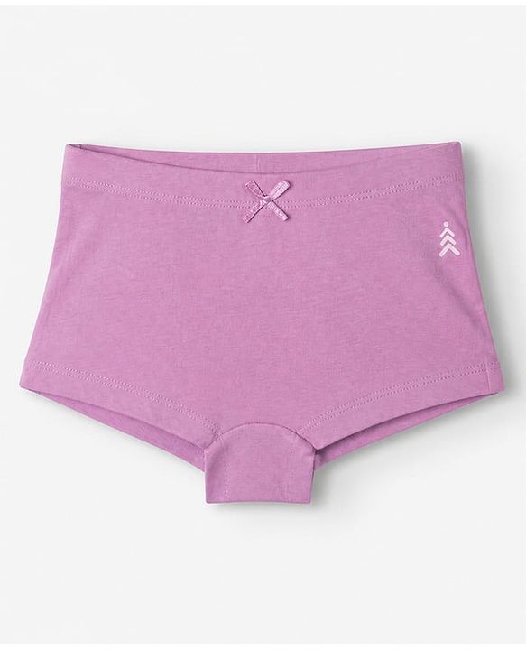 Pine Kids Cotton Elastane Knit Panties With Bow Detailing Pack of 3 - Purple & Peach