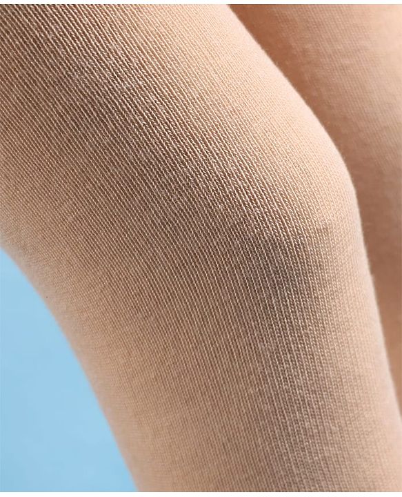 Cute Walk by Babyhug Cotton Knit Full Length Solid Anti Bacterial Tights - Beige