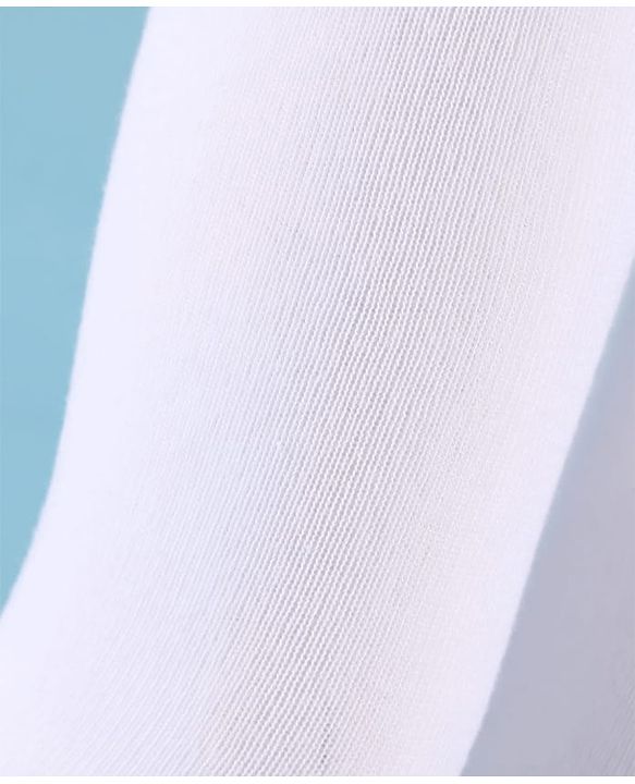 Cute Walk by Babyhug Cotton Knit Full Length Solid Anti Bacterial Tights - White