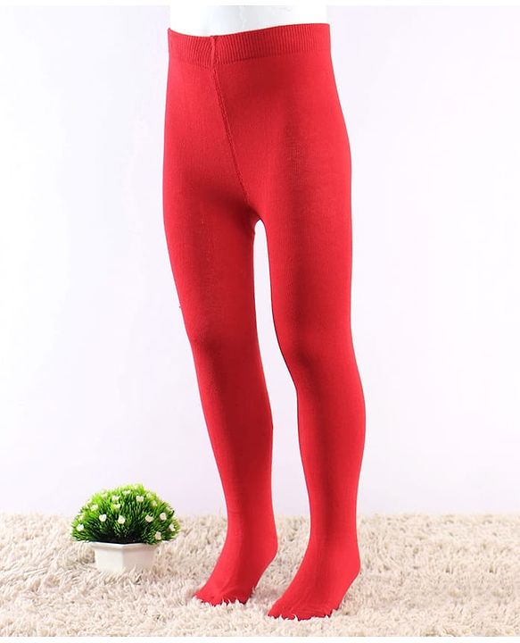 Cutewalk by Babyhug Non Terry Knit Anti-bacterial Tights -Red