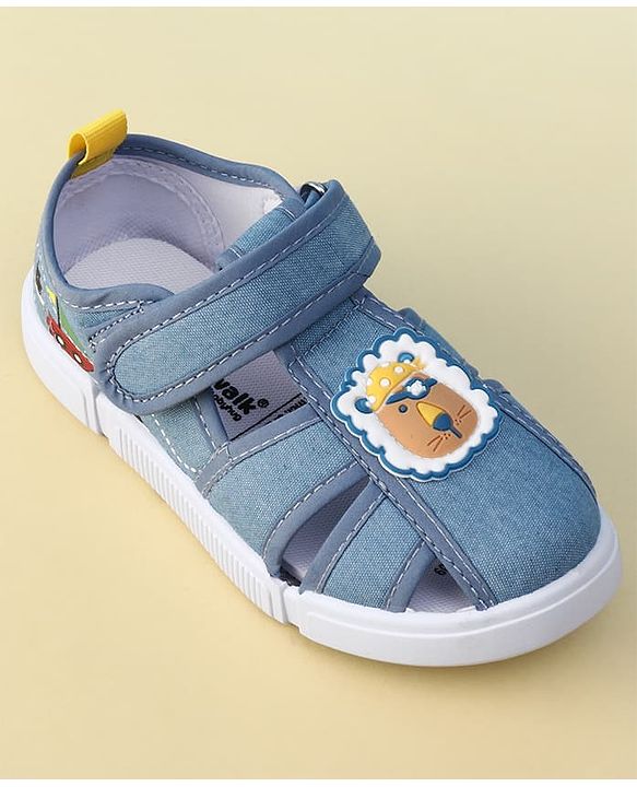 Cute Walk by Babyhug Velcro Closure Sandal With Lion Applique - Blue