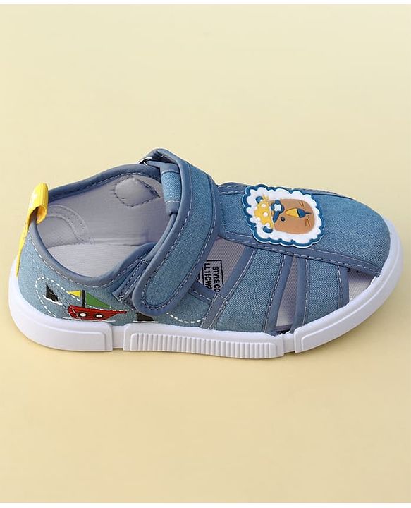 Cute Walk by Babyhug Velcro Closure Sandal With Lion Applique - Blue