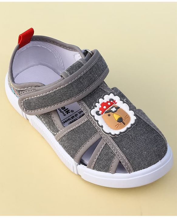 Cute Walk by Babyhug Velcro Closure Sandal With Lion Applique - Blue