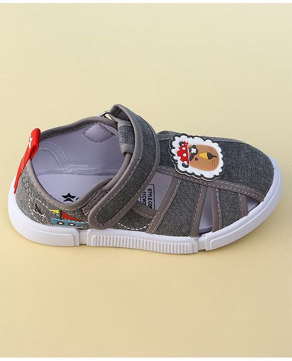 Cute Walk by Babyhug Velcro Closure Sandal With Lion Applique - Blue