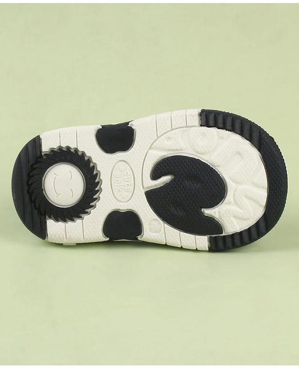 Cute Walk by Babyhug Velcro Closure Printed Musical Sandal With Vehicles & Dino Applique - Olive Green