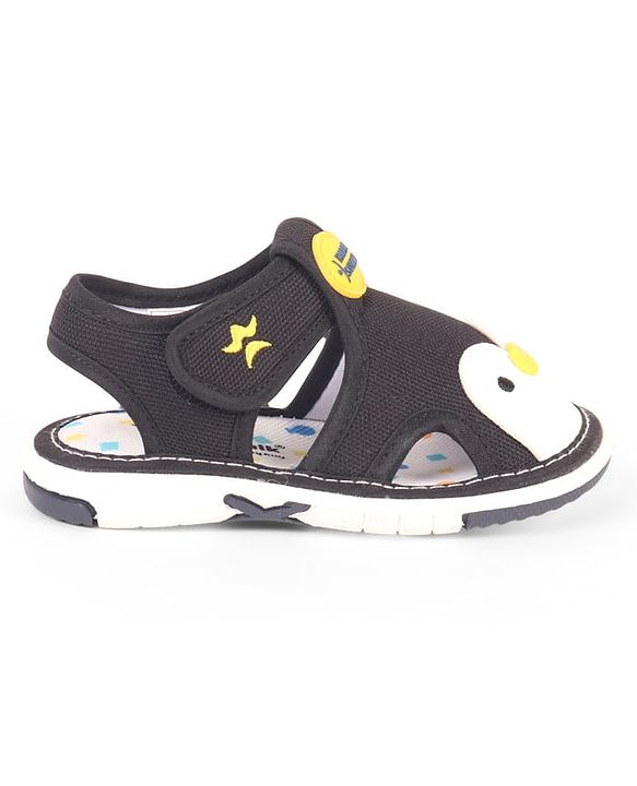 Cute Walk by Babyhug Velcro Closure Musical Sandal With Animal Design - Black