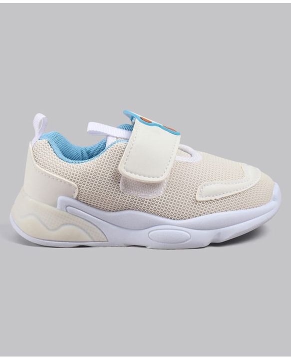 Cute Walk by Babyhug Velcro Closure Sneaker Shoes With Astronaut Applique - White
