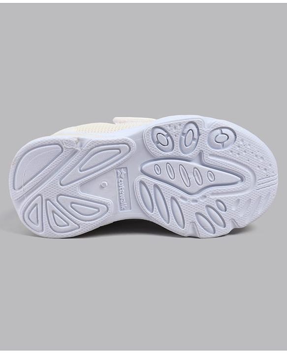 Cute Walk by Babyhug Velcro Closure Sneaker Shoes With Astronaut Applique - White