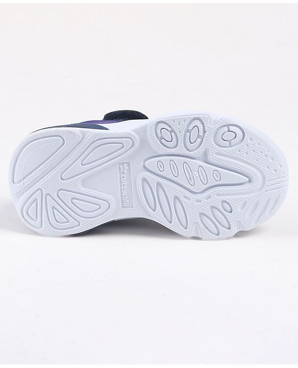 Cute Walk by Babyhug Velcro Closure Sneaker Shoes With Sports Text Print - Navy Blue