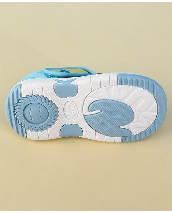 Cute Walk by Babyhug Velcro Closure Musical Sandal With Penguin Applique - Light Blue