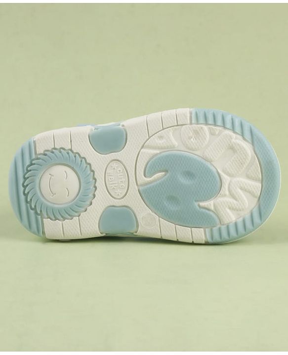 Cute Walk by Babyhug Velcro Closure Musical Sandal With Nautical Theme Applique - Light Blue