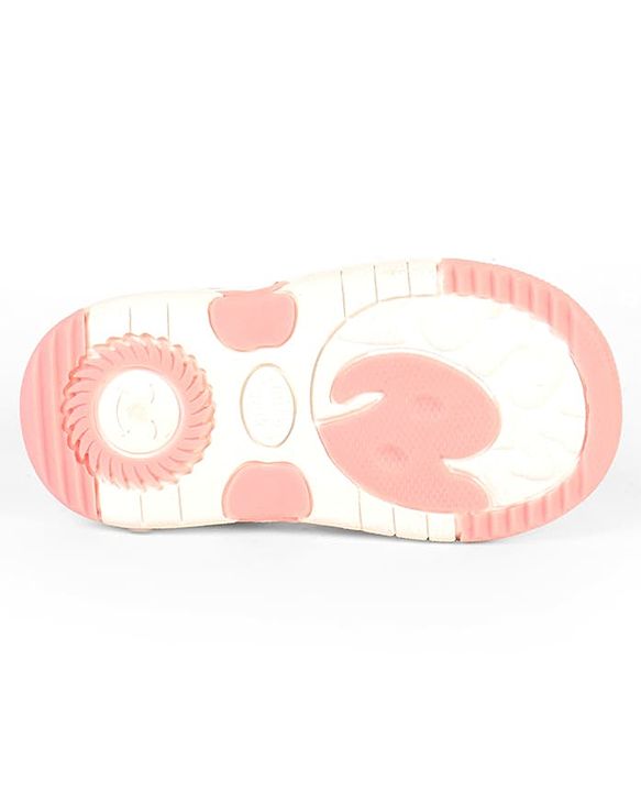 Cute Walk by Babyhug Velcro Closure Musical Sandal With Floral Applique - Light Blue