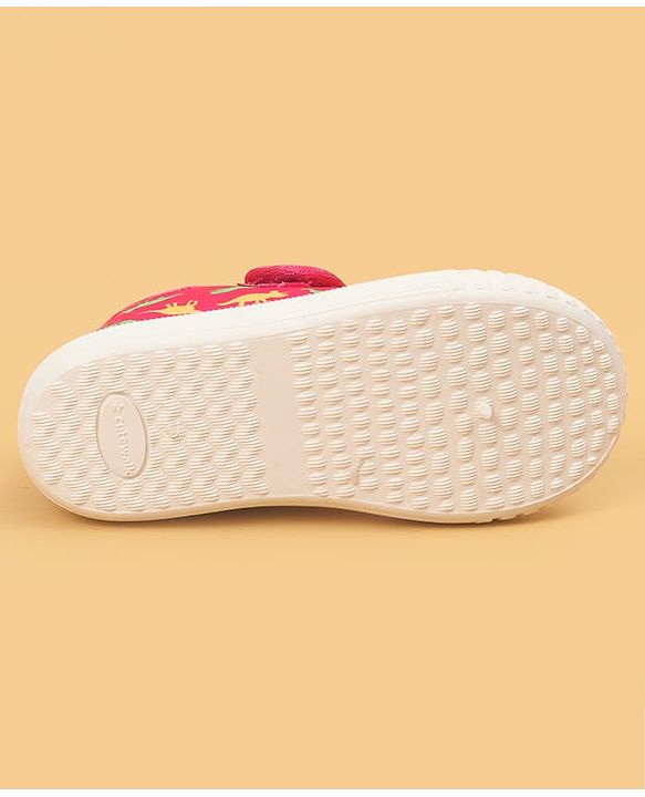 Cute Walk by Babyhug Velcro Closure Dino Printed Casual Shoes - Dark Pink