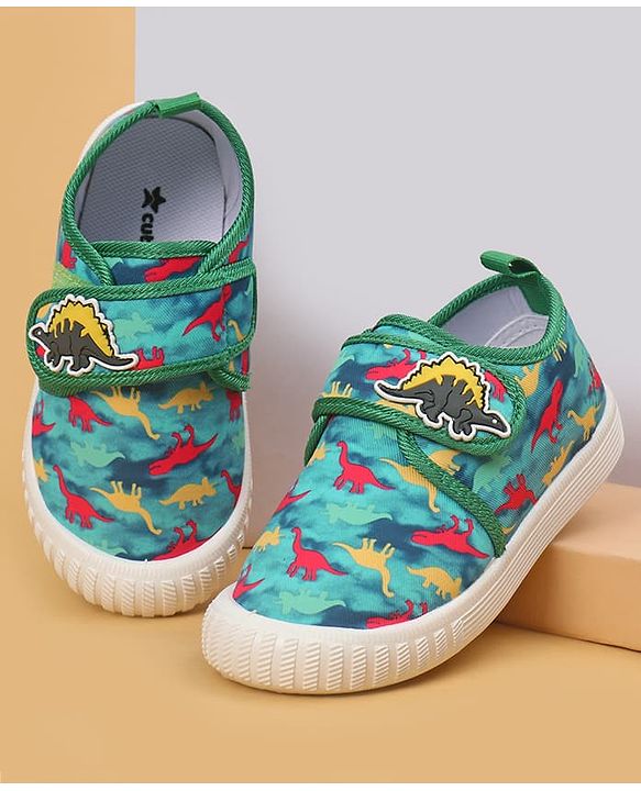 Cute Walk by Babyhug Velcro Closure Dino Printed Casual Shoes - Dark Pink