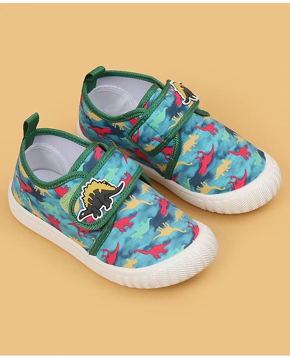 Cute Walk by Babyhug Velcro Closure Dino Printed Casual Shoes - Dark Pink