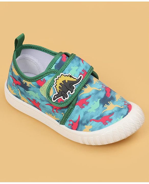 Cute Walk by Babyhug Velcro Closure Dino Printed Casual Shoes - Dark Pink