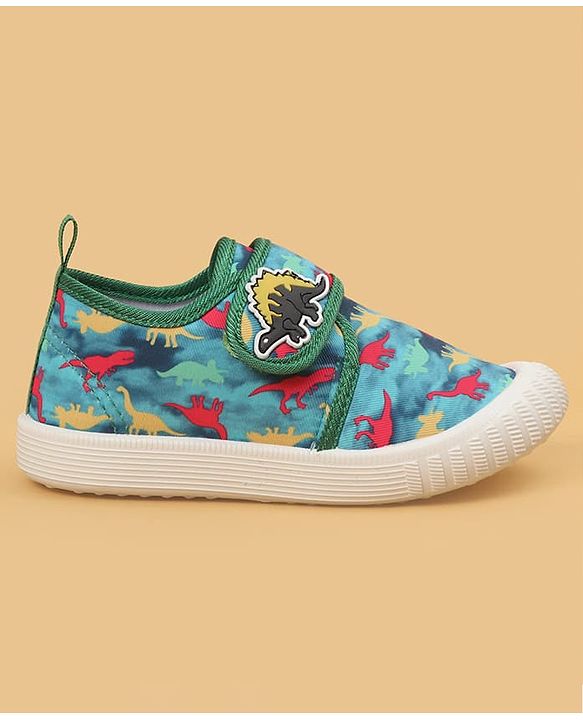 Cute Walk by Babyhug Velcro Closure Dino Printed Casual Shoes - Dark Pink