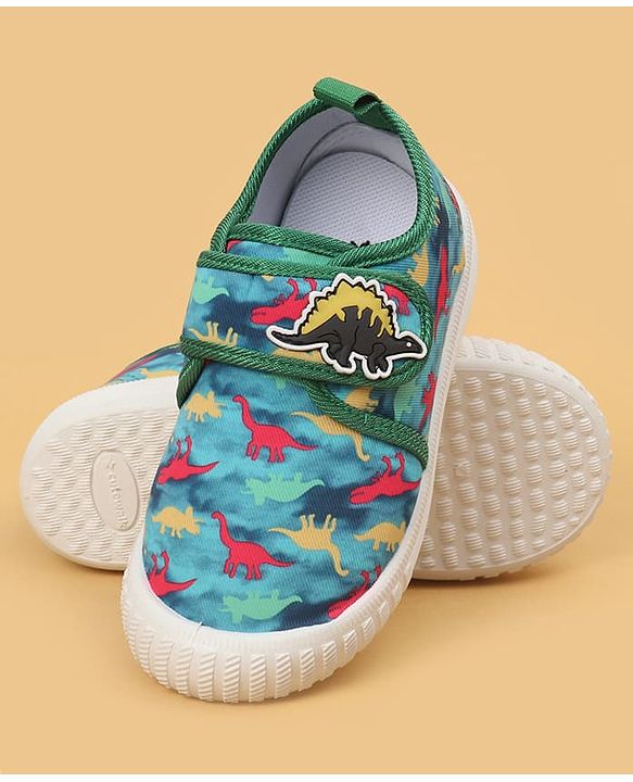 Cute Walk by Babyhug Velcro Closure Dino Printed Casual Shoes - Dark Pink