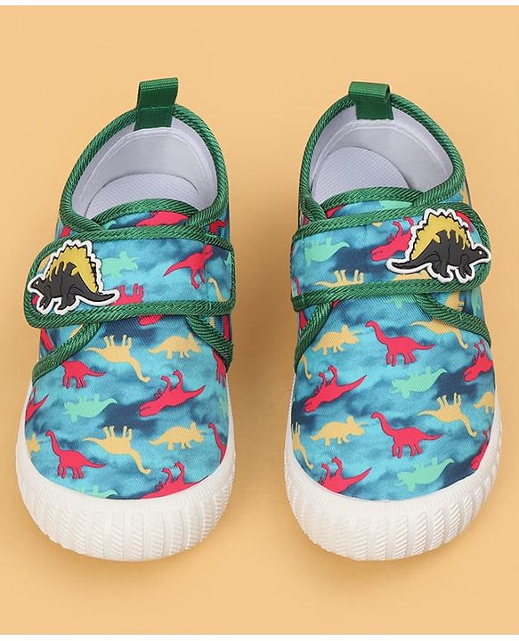Cute Walk by Babyhug Velcro Closure Dino Printed Casual Shoes - Dark Pink