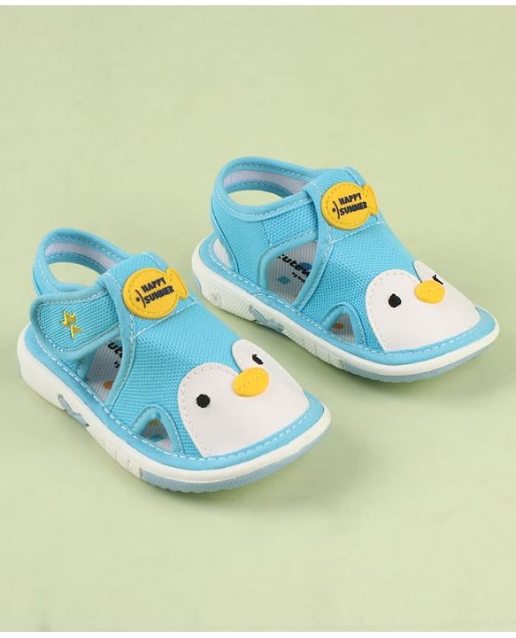 Cute Walk by Babyhug Velcro Closure Musical Sandal With Animal Design - Black